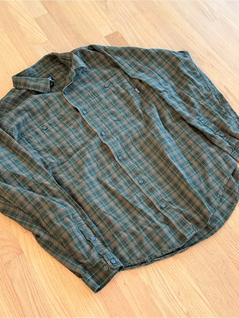 Patagonia Green Plaid Button-Down Shirt
